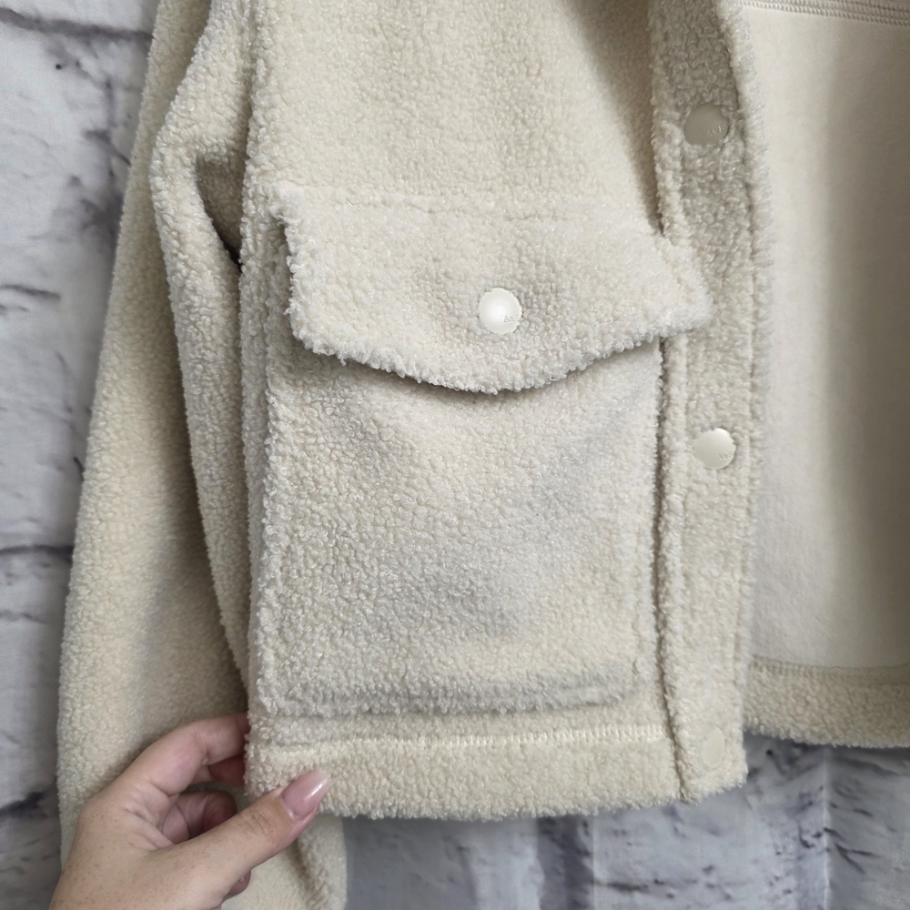 Abercrombie & Fitch Cream Sherpa Teddy Jacket Size Small - Picture 6 of 16